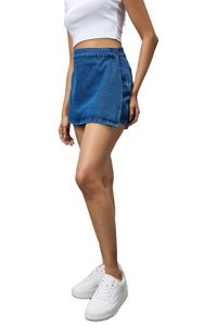 Washed Summer Bodycon Streetwear Quick Dry Denim <b>Split</b> Hip Short <b>Skirt</b> for Women with customization - Product Image 2