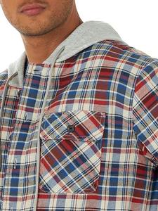 OEM Service Windproof Breathable Custom Label <b>Flannel</b> Shirt <b>Jacket</b> with Hood Plus Size <b>Flannel</b> <b>Jacket</b> - Product Image 3