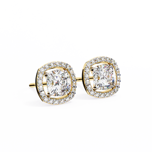 Igi Gia Certifié 1-2-3 Ct Lab Grown Diamond Boucles d'oreilles HPHT CVD VVS1 14k/18k Solid Gold Studs Halo Screw Back IGIA Gia Certified - Product Image 1