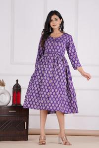 Abiti stampati in cotone blu e bianco su misura realizzati con tessuti 100% cotone ideali per la rivendita da negozi di <span class=keywords><strong>abbigliamento</strong></span> - Product Image 5