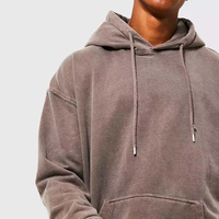 Benzersiz Asit Yıkama Kışlık Erkek Pamuk Karışımlı Regular Fit Kapüşonlu Sweatshirt Dijital Baskılı Özelleştirilebilir Nefes Alabilen Hızlı Kuruyan