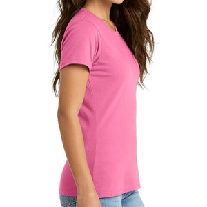 Camiseta básica de manga corta con cuello redondo para mujer, color blanco, talla mediana, color rojo - Product Image 6