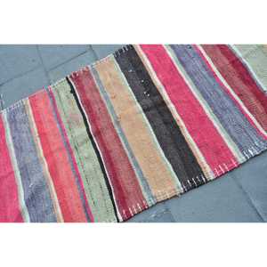 2.8x8.3 ft Vintage Kilim Rug, Turkish Rug, <b>Red</b> Plants & trees <b>Wool</b> Rug - Product Image 4