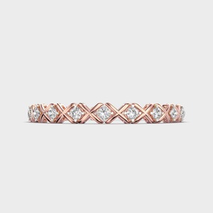 IGI Certified Lab Grown Diamond Geometric Link Bracelet in 14K Yellow / White & Rose Gold Round Cut X Pattern Designer Bracelet - Product Image 2