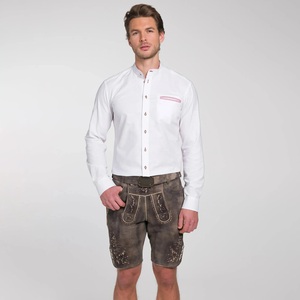 Pantalon en cuir bavarois authentique fait à la main | Lederhosen traditionnel allemand avec broderie et bretelles - Product Image 2