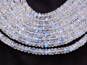 AAA+ Rainbow Moonstone 5mm Rondelle Faceted <b>Beads</b> Natural <b>Blue</b> Fire White Moonstone Gemstone <b>Beads</b> For Jewelry Making Supplies - Product Image 4