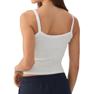 Custom Wholesale Women Slim Fit Regular Yoga Hoodies Square Neck Elastic Tight Lightweight Plus Size Sexy Summer Front Knitted - Product Image 4