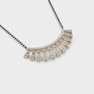 Elegantemente establecido Diamantes de moda Stonewells Compañerismo Diamante Mangalsutra Oro rosa que simboliza la tradición de la boda duradera - Product Image 6