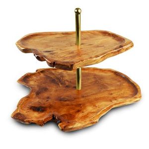 Présentoir à gâteaux en bois fait main avec finition rustique en bois naturel pour décoration de table de dessert de mariage et présentoir élégant de cupcakes - Product Image 1
