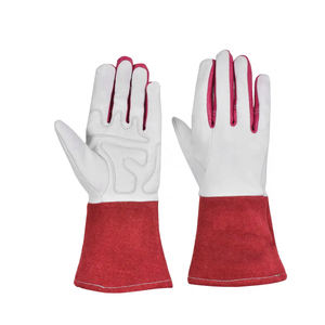 Guantes de soldadura de cuero de construcción para conductor con logotipo personalizado, antideslizantes, anticalor, guantes de cuero de seguridad con palma reforzada de piel de vaca - Product Image 6