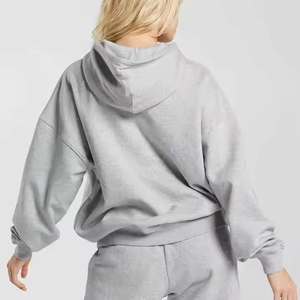 Fabricante personalizado Puff estampado en blanco pulóver sudadera de peso pesado de gran tamaño Drop Shoulder mujeres Sudadera con capucha - Product Image 5