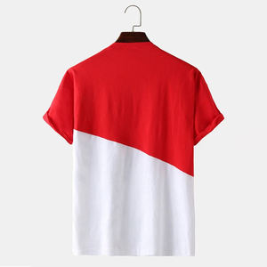 T-shirt tricoté décontracté à la mode d'été pour hommes, col rond à manches courtes, haut à motif masculin - Product Image 2