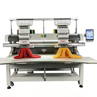 Nouvelle machine à broder informatisée à grande vitesse, 2 têtes, 15 aiguilles, 1000 tr/min, 500W, automatique, pour usage domestique, zone de broderie 500x800mm