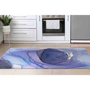 Gold Marble Printed <b>Rug</b>: Modern Abstract Alcohol Ink <b>Rug</b>,<b>Chenille</b> <b>Rug</b> - Product Image 3