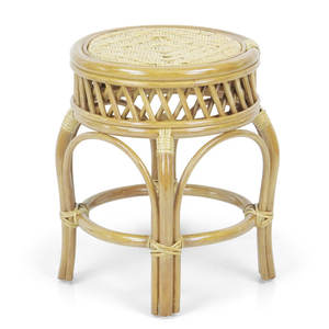 Tabouret de gingembre en osier de rotin fait à la main entièrement assemblé confortable et élégant - Product Image 6