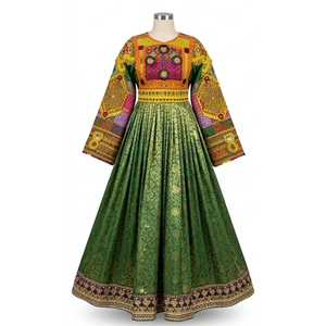 Vestidos de Fiesta para Niñas al por Mayor, OEM ODM, Estilo Pathani Salwar Kameez Tribal Kuchi, con Encaje Estampado, para Eventos al Aire Libre, Vestido Pashtun Afgano Kuchi - Product Image 1