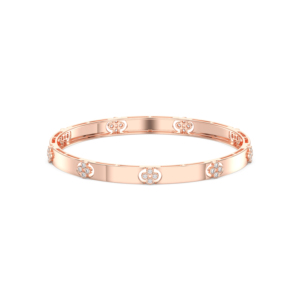 0.65 Carat F-G/VS Lab Grown Round Cut Diamond Emblem Design Bracelet en Gold-10K massif 14K 18K Collection de bijoux" - Product Image 4