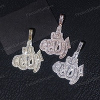 Collier pendentif unisexe en argent 925 plaqué or rose, entièrement serti de moissanite VVS de laboratoire taillée, style luxe, sur commande personnalisée, pour fêtes et hip-hop