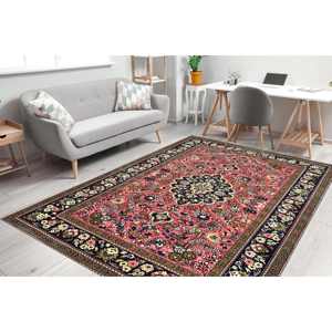 Vintage Pattern Printed <b>Rug</b> - Green & Black Luxury Turkish Design,Luxury Velvet <b>Rug</b> - Product Image 1