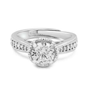 NOVAMART Fine Zarkan Princess <b>Silver</b> <b>Solitaire</b> Diamond <b>Ring</b> Wholesale Export - Product Image 2