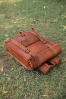 Sac à dos vintage en cuir marron véritable fait à la main pour hommes et femmes pour le trekking et les voyages