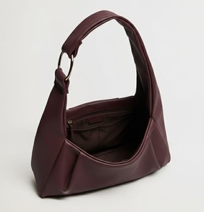 Sac hobo en cuir véritable bordeaux, résistant à l'eau, avec bandoulière réglable, sac à main souple, sac à main plissé pour femmes, rouge vin profond - Product Image 2