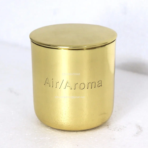 Custom Luxury Glossy Brass Metal Candle <b>Jar</b> <b>Empty</b> Reusable Container for DIY Candle Making Handmade Durable Christmas Unique - Product Image 1