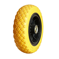 Roues pleines standard en polyuréthane de 10 pouces (300-4) de qualité supérieure pour chariot à main, chariot de manutention, chariot utilitaire, roue pivotante, capacité 200 lbs
