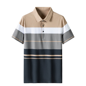 เสื้อยืดแขนสั้นผู้ชาย เสื้อโปโลลายทาง คอปก เสื้อยืดระบายอากาศ เสื้อพอล ฤดูร้อน เสื้อแขนสั้นสำหรับวัยรุ่น - Product Image 3