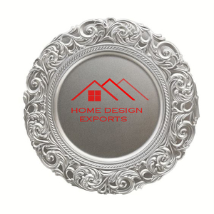 Best Seller Metal terminado para placa de cargador Diseño de grabado Venta caliente Plato para servir alimentos Precio al por mayor Pedido mínimo - Product Image 5
