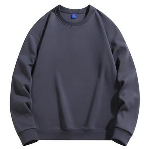 เสื้อยืดคอกลมแขนยาวสำหรับผู้ชายเสื้อมีฮู้ดตัวยาวผ้าย้อมสีเรียบดีไซน์แฟชั่นฤดูใบไม้ร่วงฤดูหนาว - Product Image 2