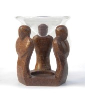 Diffuseur d'huiles essentielles en pierre de savon écologique avec bol en verre et tamis, brûleur d'aromathérapie électrique à brancher