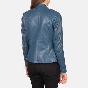 Veste de motard en cuir véritable pour femmes, coupe ajustée, pour l'automne et l'hiver, avec doublure douce, vêtements d'extérieur élégants et confortables. - Product Image 4