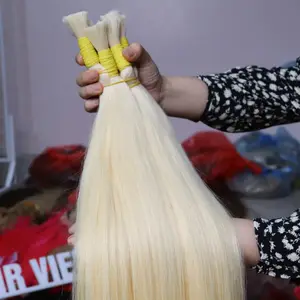 Rohes vietnam esisches Haar gefärbtes Bulk-Haar # 60C aus 100% natürlichem menschlichem Haar in Verlängerung mit hoher Qualität