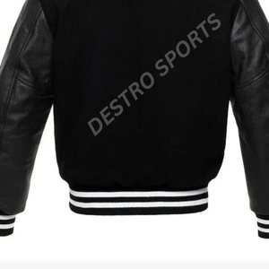 Custom Style Varsity <b>Jacket</b> for Men's Melton Wool <b>Jackets</b> Wholesale Letterman with <b>Leather</b> <b>long</b> Sleeves - Product Image 6