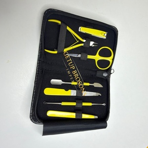 Manicure <b>Set</b> Professional 8-in-1 <b>Nail</b> Clippers Yellow Kit Pedicure Care Tools Stainless Steel Women Grooming Box 20Pcs Travel - Product Image 1