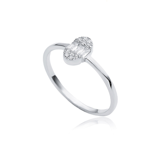 Diseño ovalado Baguette CZ Stone Venta al por mayor Plata de Ley 925 Pendientes de racimo hechos a mano turcos - Product Image 5