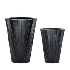 Jarrón de metal de estilo antiguo hecho a mano puro con detalles Premium para vivir Jarrón de metal con acabado negro a bajo precio - Product Image 2