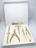 Salon professionnel outils pour ongles or mat pince à ongles marque privée manucure poussoir beauté pince à épiler et cuticule ongles ciseaux ensemble