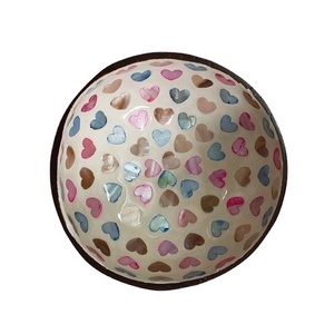 Top Seller Polished Colorful Polka Dots Eco-friendly <b>Coconut</b> <b>Shell</b> Bowl for Decor Dinnerware Sets Perfect for Presents Made - Product Image 1