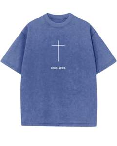 T-shirt en coton lavé surdimensionné personnalisé par le fabricant, bleu vintage, délavage acide, streetwear lourd, tee-shirt vierge à impression graphique pour hommes - Product Image 1