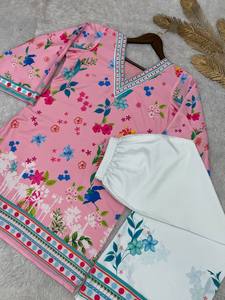 Adorable Salwar Kameez de Algodón para Mujer, Bordado, Estilo Pakistaní, para Fiestas, Graduaciones, Ocasiones Casuales, Secado Rápido - Product Image 6