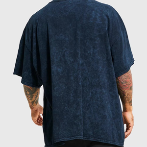 Camiseta de gran tamaño con lavado ácido de algodón 100% de alta calidad para hombres, tela de lona transpirable y ecológica de ajuste holgado - Product Image 6