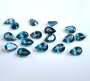 Topacio azul Londres natural corte pera 4x6mm facetado-Topacio Azul Londres Suelto - Product Image 4