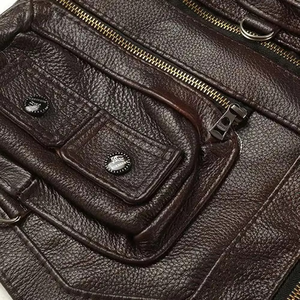 Chaleco de Cuero para Hombre de Alta Calidad, Resistente al Viento y Transpirable, Diseño Personalizado, Logotipo Privado, Precio Bajo, Todas las Tallas, Estilo Desgastado, Estilo Motero - Product Image 6