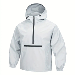 Veste décontractée de style urbain coupe ample meilleur produit de qualité Les hommes portent une veste coupe-vent de sport à capuche à demi-fermeture éclair PAR AMAZING INDUSTRIES - Product Image 3