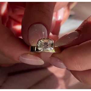 Anillo de compromiso para mujer con diamante cultivado en laboratorio de 2.00 CT, talla cojín, color EF, certificado IGI, de mina antigua, corte oriental-occidental. - Product Image 3