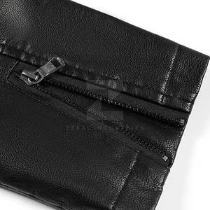 Veste en cuir pour homme, col montant, logo sur le devant, fermeture éclair, imperméable et écologique, respirante, mode d'hiver, best-seller, prix bas - Product Image 6