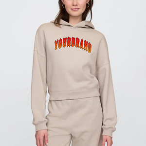 Fait sur mesure poids lourd 100% coton Hip Hop couleur unie pull surdimensionné mode sweats à capuche avant personnalisé sérigraphié pour les femmes - Product Image 6