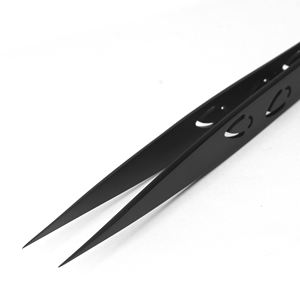 ที่หนีบขนตาสีดำแบบปลายแหลมอุปกรณ์เสริมความงามทำจากสเตนเลสสตีลออกแบบโลโก้ได้ตามต้องการ - Product Image 2